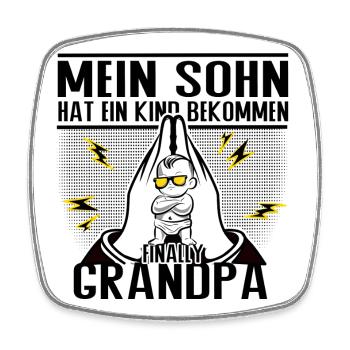 Endlich Opa – Mein Sohn hat ein Kind bekommen - Viereckiger Kühlschrankmagnet - Weiß - Vorne