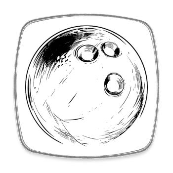 Bowling Drawing - Square fridge magnet - white - Front