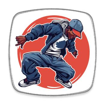 Breakdancing - Square fridge magnet - white - Front