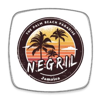 Negril, Jamaïque – Le paradis de Palm Beach - Magnet carré - blanc - Devant