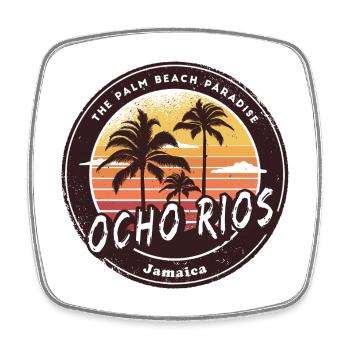 Ocho Rios Jamaica – Tropical Paradise - Square fridge magnet - white - Front