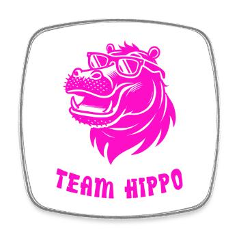 Team Hippo - Viereckiger Kühlschrankmagnet - Weiß - Vorne