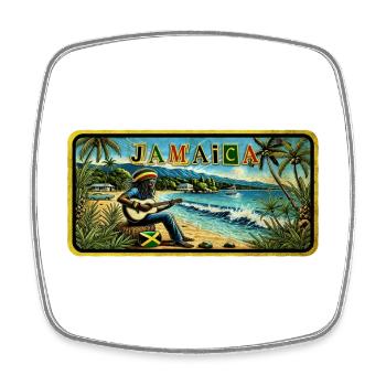 Jamaica Reggae Vibes - Viereckiger Kühlschrankmagnet - Weiß - Vorne
