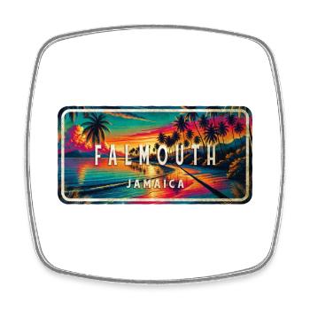 Falmouth, Jamaïque – Bouclier - Magnet carré - blanc - Devant