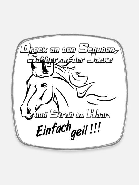 Pferd , Pferde , Reiten , Pferde Freund - Viereckiger Kühlschrankmagnet - Weiß