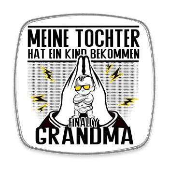 Endlich Oma – Lustiges Design für coole Omas - Viereckiger Kühlschrankmagnet - Weiß - Vorne