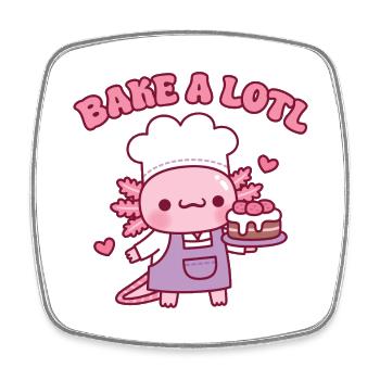 Cute Bake A Lotl Like The Axolotl Baker Funny - Square fridge magnet - white - Front
