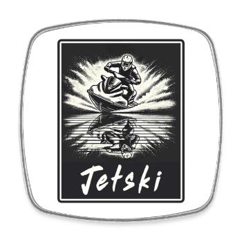 Jetski Vintage Style - Viereckiger Kühlschrankmagnet - Weiß - Vorne