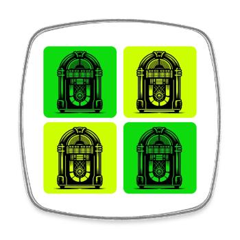 Retro Jukebox Style - Viereckiger Kühlschrankmagnet - Weiß - Vorne