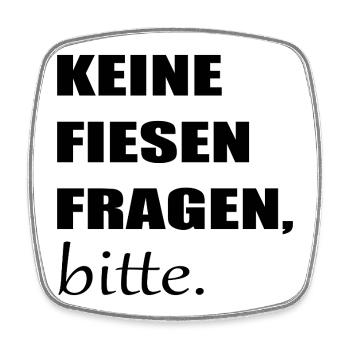 FIESE FRAGEN PRÜFUNG - TEST ABSCHLUSSFRAGEN - Viereckiger Kühlschrankmagnet - Weiß - Vorne