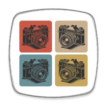 Retro Kamera – Fotografie Liebe - Viereckiger Kühlschrankmagnet - Weiß - Vorne