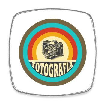 Retro Fotografia Kamera - Viereckiger Kühlschrankmagnet - Weiß - Vorne