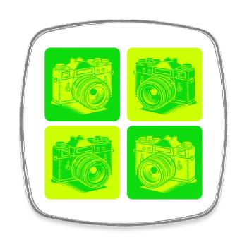 Kamera – Pop Art Fotografie Kamera - Viereckiger Kühlschrankmagnet - Weiß - Vorne