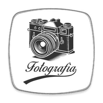Fotografia – Vintage Kamera - Viereckiger Kühlschrankmagnet - Weiß - Vorne
