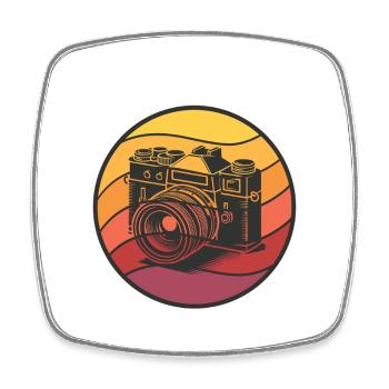 Vintage Kamera Sunset Style - Viereckiger Kühlschrankmagnet - Weiß - Vorne