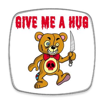 Ours en peluche psychopathe - Magnet carré - blanc - Devant