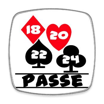 Skat , Skat Player , 18 , 20 , 22 , 24 Passes - Square fridge magnet - white - Front