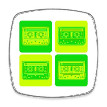 Retro Kassette – Vintage Musik Design - Viereckiger Kühlschrankmagnet - Weiß - Vorne