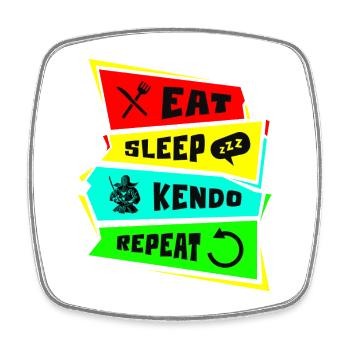 Manger Dormir Kendo Répéter - Magnet carré - blanc - Devant
