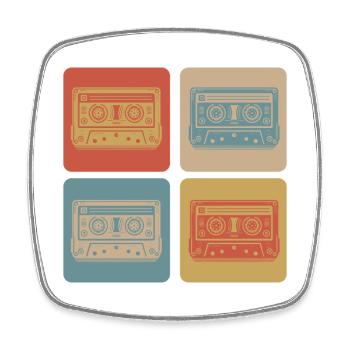 Retro Kassette – Vintage Musik Design - Viereckiger Kühlschrankmagnet - Weiß - Vorne