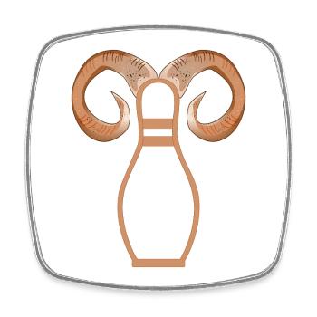 BOWLING ANNIVERSAIRE ZODIAC BOWLING - Magnet carré - blanc - Devant