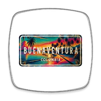 Buenaventura Sunset Design - Square fridge magnet - white - Front