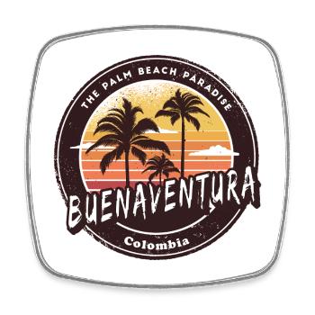 Buenaventura Palm Beach Design - Viereckiger Kühlschrankmagnet - Weiß - Vorne