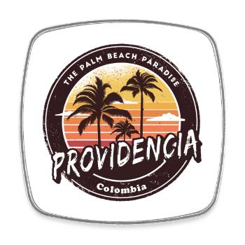 Providencia Palmen Strand Design - Viereckiger Kühlschrankmagnet - Weiß - Vorne