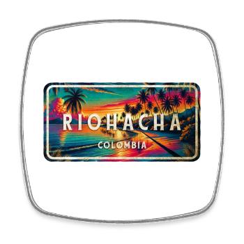 Riohacha Sunset Design - Square fridge magnet - white - Front