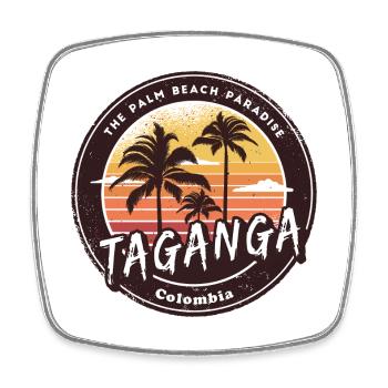 Taanga Palm Beach Design - Viereckiger Kühlschrankmagnet - Weiß - Vorne