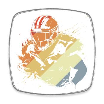 Joueur de football rétro - Magnet carré - blanc - Devant