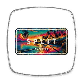 Split Croatia Sunset Design - Square fridge magnet - white - Front