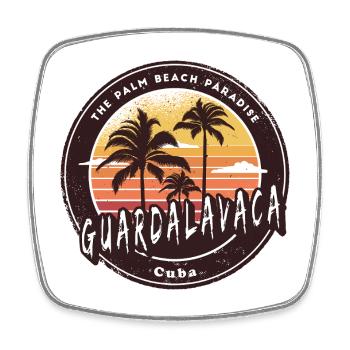 Guardalavaca Palmen und Strand Design - Viereckiger Kühlschrankmagnet - Weiß - Vorne