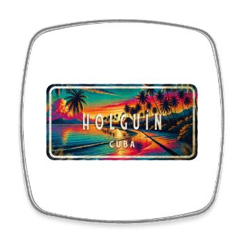 Holguín Cuba Sunset Design - Square fridge magnet - white - Front