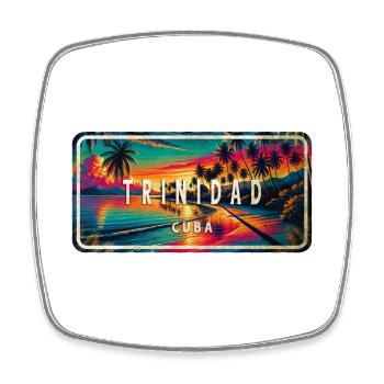 Trinidad Kuba Sonnenuntergang Design - Viereckiger Kühlschrankmagnet - Weiß - Vorne