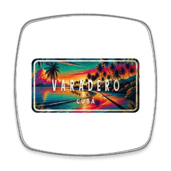 Varadero Cuba Sunset Design - Square fridge magnet - white - Front