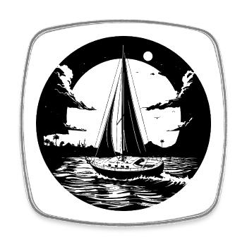 Graphic Sailing - Square fridge magnet - white - Front
