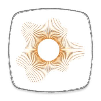 Geometrisches Design der Sonnenfinsternis - Viereckiger Kühlschrankmagnet - Weiß - Vorne