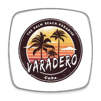 Varadero Cuba – Retro Beach Vibes - Square fridge magnet - white - Front
