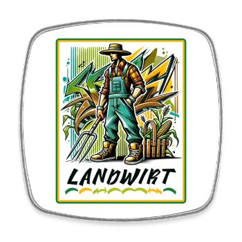 Proud farmer in graffiti style - Square fridge magnet - white - Front