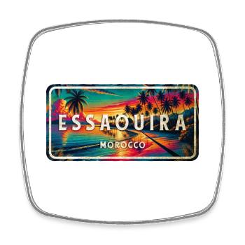 Essaouira Marokko Vintage Schild - Viereckiger Kühlschrankmagnet - Weiß - Vorne