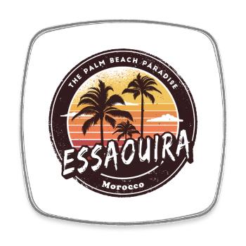 Essaouira Marokko Palmen Design - Viereckiger Kühlschrankmagnet - Weiß - Vorne
