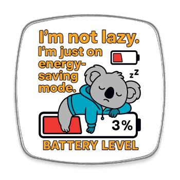 Koala in energy-saving mode - Square fridge magnet - white - Front