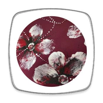 Floral design on accessories - Square fridge magnet - white - Front