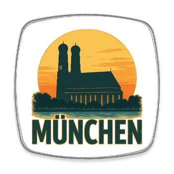 Munich - Square fridge magnet - white - Front