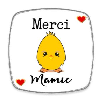 MERCI MAMIE AMOUR - Magnet carré - blanc - Devant