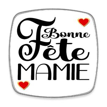 Bonne Fête Mamie Amour - Magnet carré - blanc - Devant