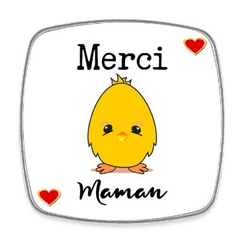 MERCI MAMAN AMOUR - Magnet carré - blanc - Devant