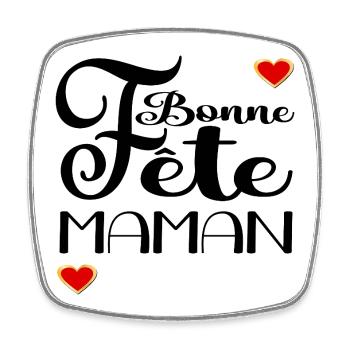 Bonne Fête Maman Amour - Magnet carré - blanc - Devant