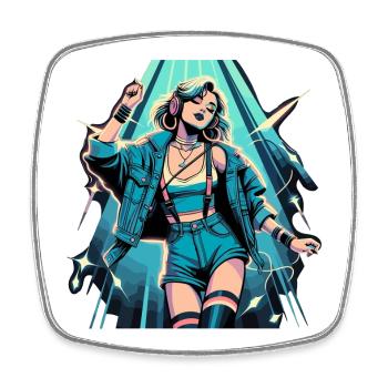 Femme Dancing Retro Disco Disco Cadeau - Magnet carré - blanc - Devant